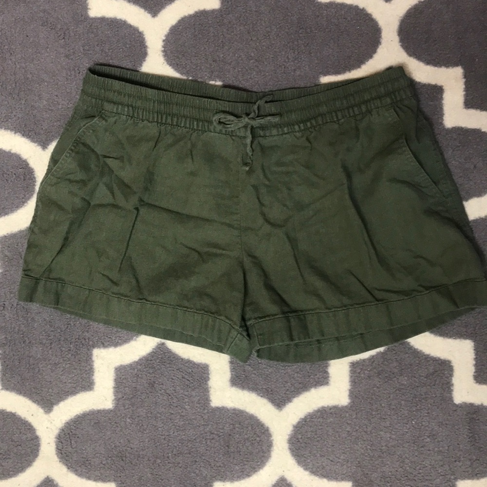 Olive green Old Navy linen shorts